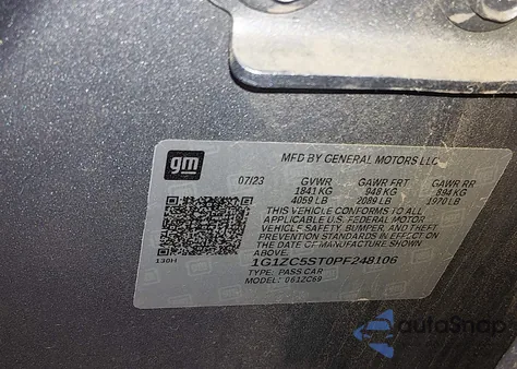 2023 Chevrolet Malibu Fwd 1Fl from USA, damaged, VIN 1G1ZC5ST0PF248106